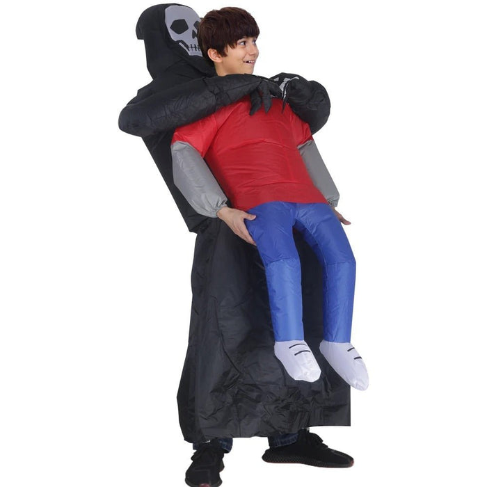 Death Grim Reaper Inflatable Costume - Robe Mask Ghost Costume Props for Halloween - Gear Elevation