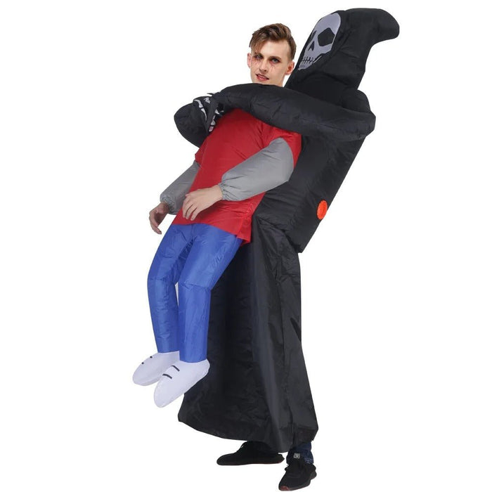 Death Grim Reaper Inflatable Costume - Robe Mask Ghost Costume Props for Halloween - Gear Elevation