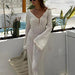 Deep V - Neck Hollow - Out Beach Knitwear Dress - Backless, Chic, Flowy - Gear Elevation