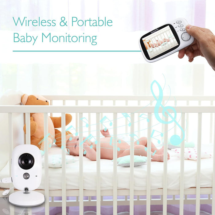 Digital Baby Care Device - Baby Monitor 2.4G Wireless with 3.2 Inches LCD, 2 Way Audio Talk Night Vision Surveillance Security Camera - Gear Elevation