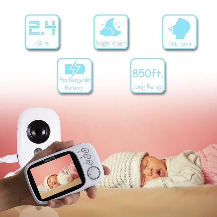 Digital Baby Care Device - Baby Monitor 2.4G Wireless with 3.2 Inches LCD, 2 Way Audio Talk Night Vision Surveillance Security Camera - Gear Elevation