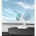 Dual Head Oscillating Table Fan – Portable USB Rechargeable with 4000mAh Battery & 4 - Speed Cooling Power - Gear Elevation