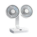 Dual Head Oscillating Table Fan – Portable USB Rechargeable with 4000mAh Battery & 4 - Speed Cooling Power - Gear Elevation