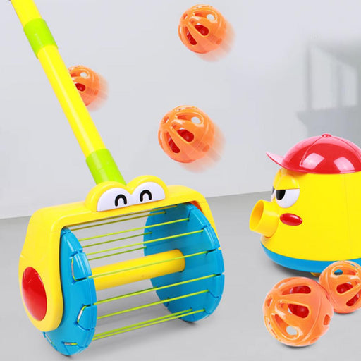 Electric Push Walker and Whirl Ball Thrower Set - Interactive Toddler Toy for Whirl Ball Launching - Gear Elevation