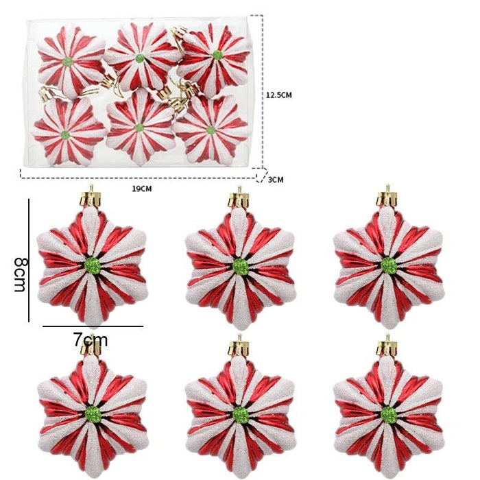 Electroplated Red Candy Lollipop Christmas Ornaments – Set of 6 Festive Tree Pendants for 2024 Holiday Décor - Gear Elevation