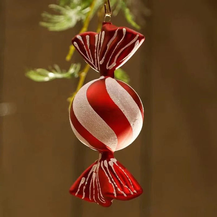 Electroplated Red Candy Lollipop Christmas Ornaments – Set of 6 Festive Tree Pendants for 2024 Holiday Décor - Gear Elevation