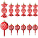 Electroplated Red Candy Lollipop Christmas Ornaments – Set of 6 Festive Tree Pendants for 2024 Holiday Décor - Gear Elevation