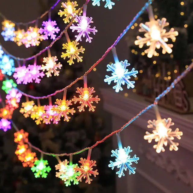 Enchanting LED Christmas Snowflake String Lights – USB/Battery - Powered Fairy Lights for Christmas Tree & New Year Bedroom Décor - Gear Elevation