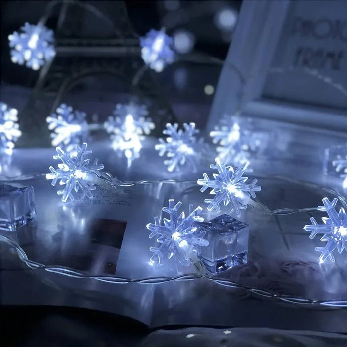 Enchanting LED Christmas Snowflake String Lights – USB/Battery - Powered Fairy Lights for Christmas Tree & New Year Bedroom Décor - Gear Elevation