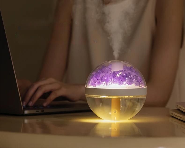 Eternal Flower Rechargeable Air Humidifier – 270ML LED Mist Maker with Soothing Flower Design for Home Hydration & Ambient Glow with 800mAh - Gear Elevation