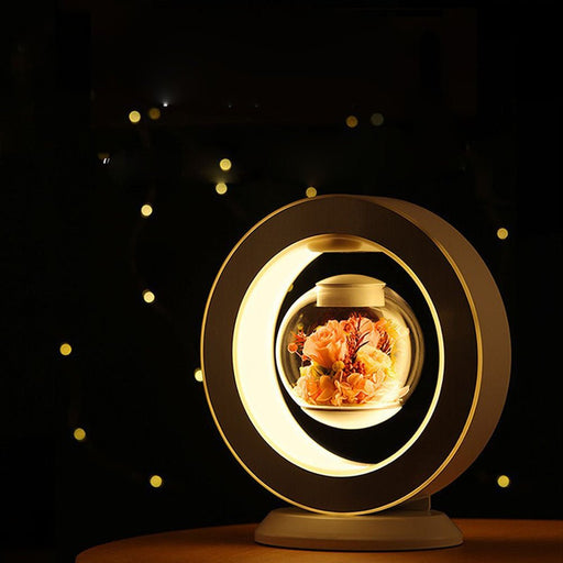 Eternal Life Flower with Magnetic Levitation - 3D Immortal Flower LED Electronic Anti - gravity Night Light - Gear Elevation