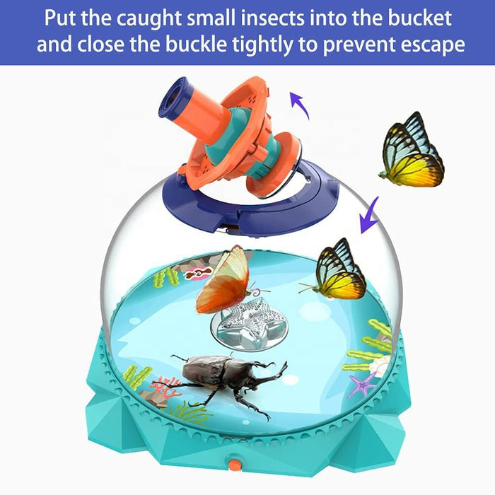 Experimental Biological Observation Barrel Insect Catcher with 4x Magnifying Glass - Retractable, Waterproof - Gear Elevation