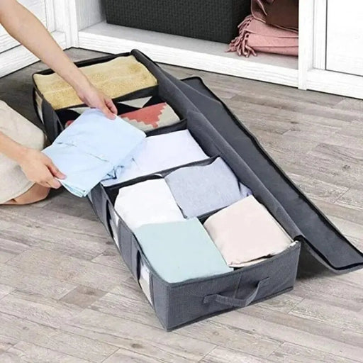Foldable Underbed Storage Bag – Large Capacity Organizer with Adjustable Compartments - Gear Elevation