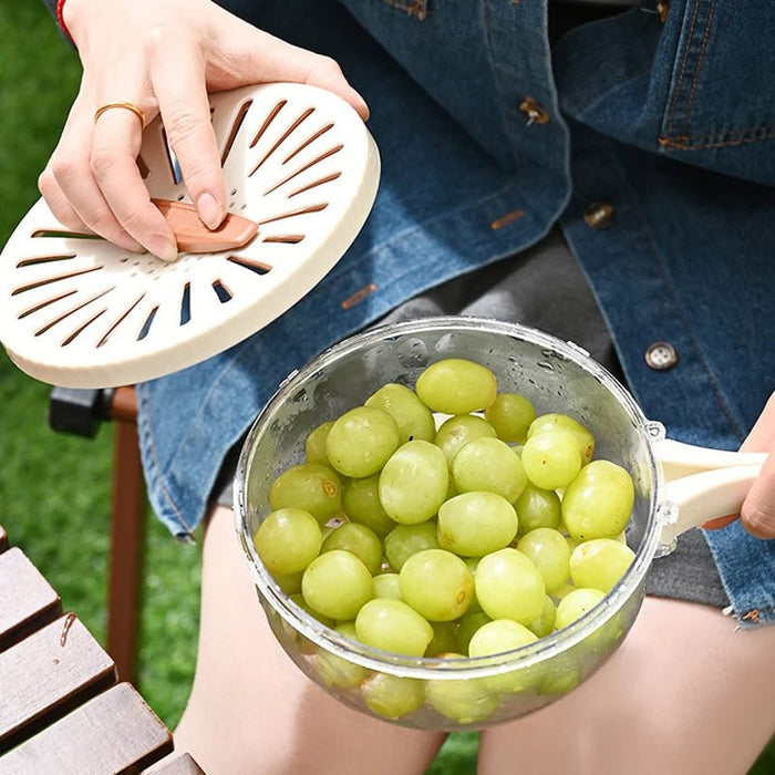 Fruit Drain Basket with Lid – Foldable Vegetable Washing Bowl & Colander for Effortless Kitchen Cleaning and Storage - Gear Elevation