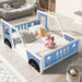 Full Size Classic Car - Shaped Platform Bed with Wheels - Gear Elevation