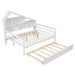 Full Size Platform Bed with Trundle and Shelves - Gear Elevation