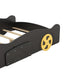 Full Size Race Car - Shaped Platform Bed with Wheels and Storage - Gear Elevation