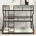 Full XL over Twin XL over Queen Size Triple Bunk Bed with Long and Short Ladder - Gear Elevation