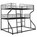 Full XL over Twin XL over Queen Size Triple Bunk Bed with Long and Short Ladder - Gear Elevation