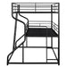 Full XL over Twin XL over Queen Size Triple Bunk Bed with Long and Short Ladder - Gear Elevation