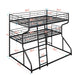 Full XL over Twin XL over Queen Size Triple Bunk Bed with Long and Short Ladder - Gear Elevation