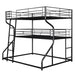 Full XL over Twin XL over Queen Size Triple Bunk Bed with Long and Short Ladder - Gear Elevation