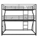 Full XL over Twin XL over Queen Size Triple Bunk Bed with Long and Short Ladder - Gear Elevation