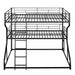 Full XL over Twin XL over Queen Size Triple Bunk Bed with Long and Short Ladder - Gear Elevation