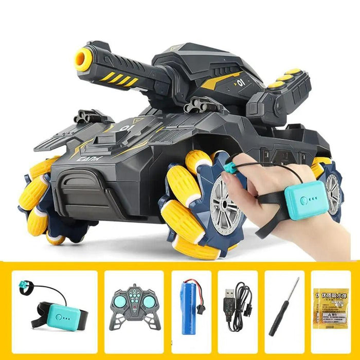 Gesture - Controlled RC Tank - Children's Remote - Control Car with Water Bomb Launcher and Gesture Sensing - Gear Elevation