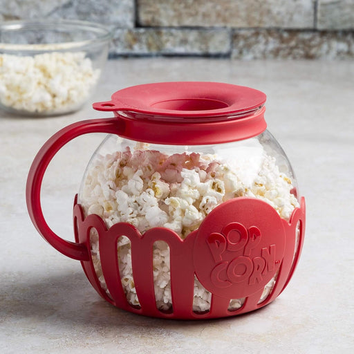 Glass Microwave Popcorn Maker - 3 - in - 1 Lid Ecolution Patented Micro - Pop Microwave Popcorn Popper - Gear Elevation