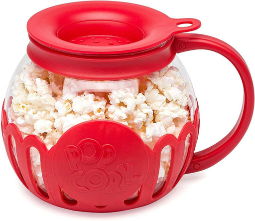 Glass Microwave Popcorn Maker - 3 - in - 1 Lid Ecolution Patented Micro - Pop Microwave Popcorn Popper - Gear Elevation