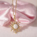 Gold - Plated Sun Necklace With Opal Pendant - Princess Like Necklace Perfect for Wedding or Party Look - Gear Elevation