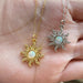 Gold - Plated Sun Necklace With Opal Pendant - Princess Like Necklace Perfect for Wedding or Party Look - Gear Elevation