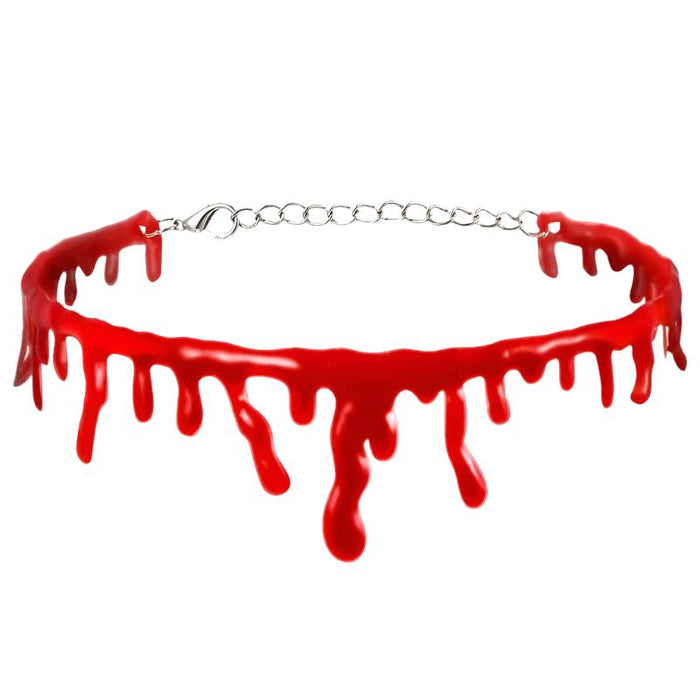 Halloween Decoration Horror Blood Drip Necklace - Fake Blood Vampire Fancy Joker Choker Costume Necklace - Gear Elevation