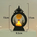 Halloween Decoration Wind Lamp - Retro Round Hand Lantern with Electronic Candle for Atmospheric Decoration - Gear Elevation