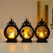 Halloween Decoration Wind Lamp - Retro Round Hand Lantern with Electronic Candle for Atmospheric Decoration - Gear Elevation