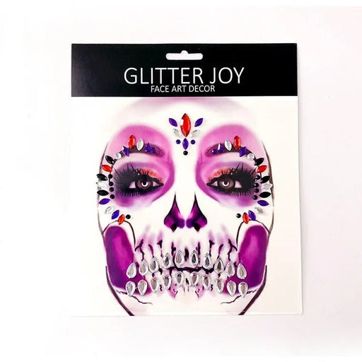 Halloween Face Sticker - Party Horror Grimace Decorations, Acrylic Gem Temporary Tattoo Stickers - Gear Elevation