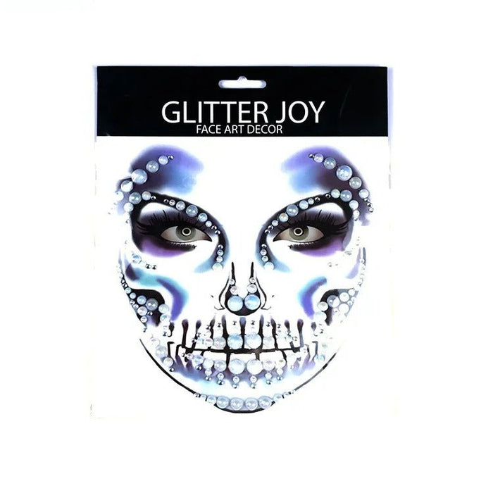 Halloween Face Sticker - Party Horror Grimace Decorations, Acrylic Gem Temporary Tattoo Stickers - Gear Elevation