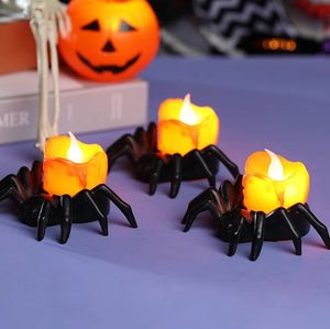 Halloween Festival Atmosphere Creative Halloween Spider Candlestick Ornaments - Candle Light Eye - catching Halloween Light Props - Gear Elevation