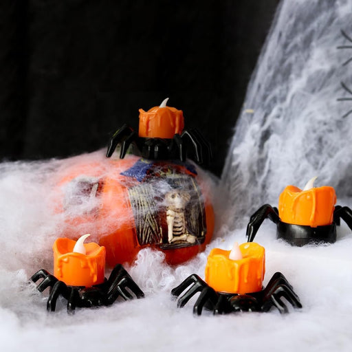 Halloween Festival Atmosphere Creative Halloween Spider Candlestick Ornaments - Candle Light Eye - catching Halloween Light Props - Gear Elevation