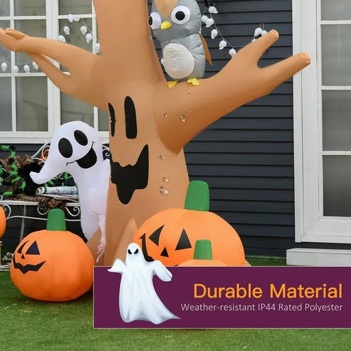 Halloween Haunted Tree Inflatable Decoration - Inflatables Outdoor Decorations Haunted Tree with Owl, Ghost, Pumpkins, Blow Up LED Yard Decor for Garden, Lawn, Party, Holiday, Waterproof - Gear Elevation