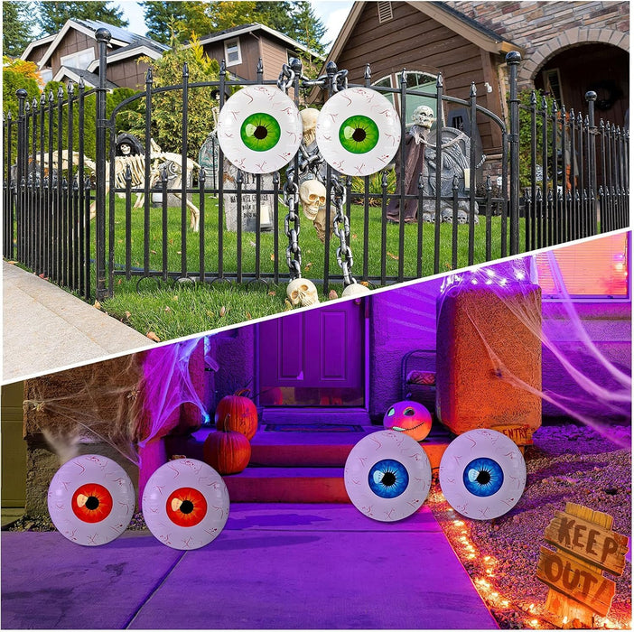 Halloween Inflatable Eyeball Balloon - 6 Pieces Halloween Inflatable Eyeball for Indoor and Outdoor Halloween Party - Gear Elevation