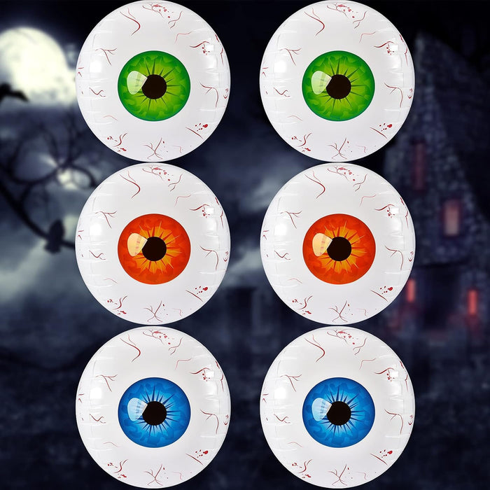 Halloween Inflatable Eyeball Balloon - 6 Pieces Halloween Inflatable Eyeball for Indoor and Outdoor Halloween Party - Gear Elevation