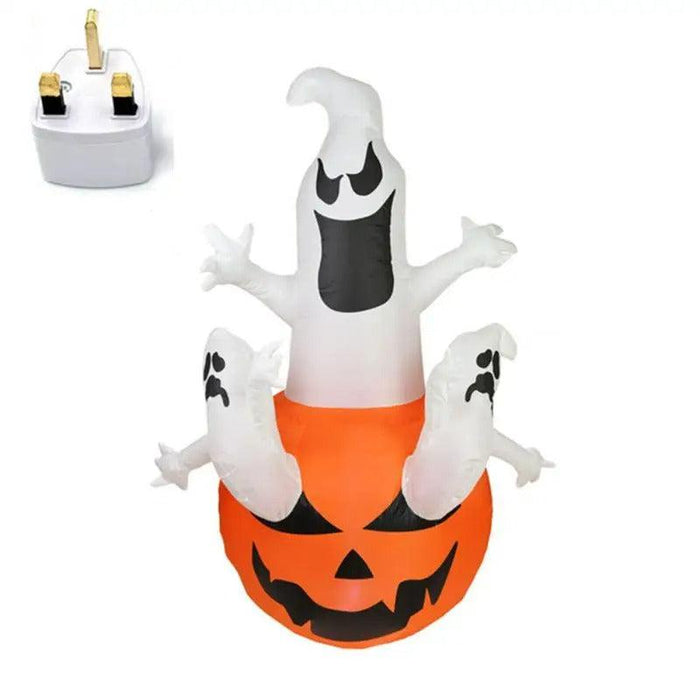 Halloween Inflatable Ghost Holding Pumpkin - Street Signs Decoration, Tricks or Treats, Halloween Festive Party - Gear Elevation