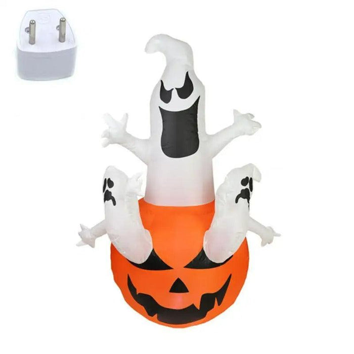 Halloween Inflatable Ghost Holding Pumpkin - Street Signs Decoration, Tricks or Treats, Halloween Festive Party - Gear Elevation