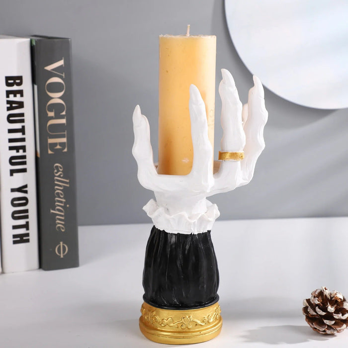 Halloween Palm Tray Candle Holder - Palm Witch Hand Candlestick Halloween Home Party Decorative - Gear Elevation