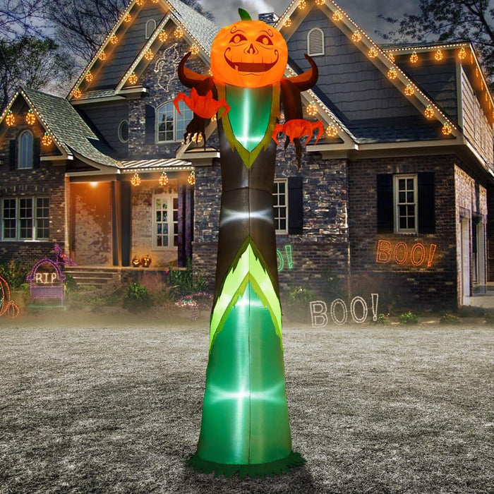 Halloween Pumpkin LED Inflatable Outdoor - 12FT Tall Pumpkin Head Man, Blow Up Halloween Decoration for Yard, Lawn, Garden Décor - Gear Elevation