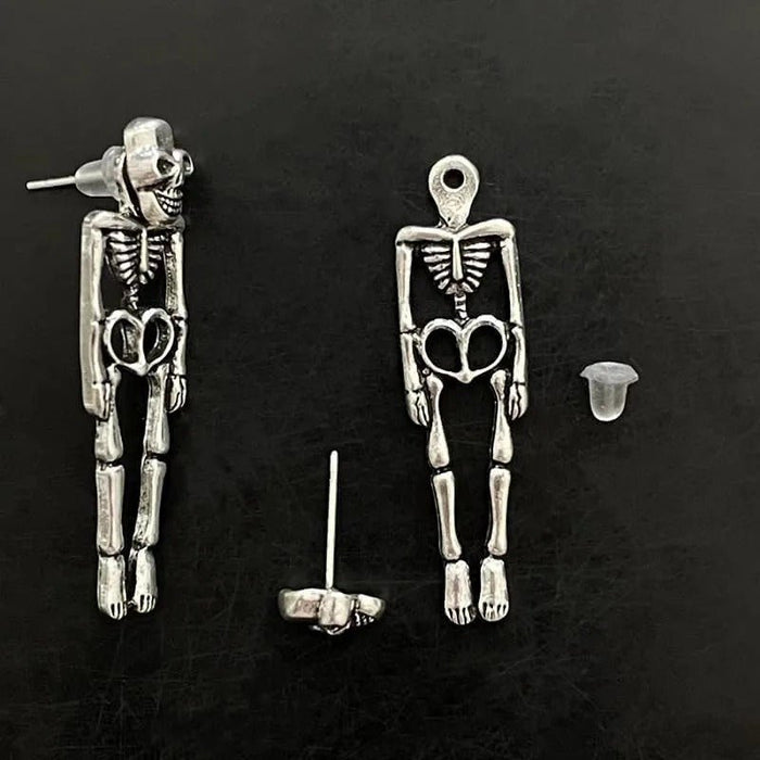 Halloween Skull Simulation Human Skeleton Detachable Stud Earrings - Dangle Earrings for Women - Gear Elevation