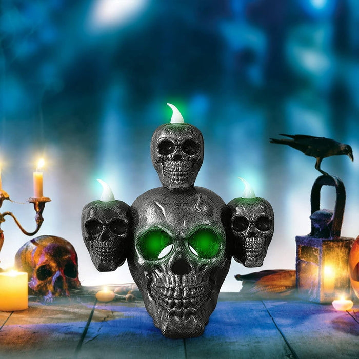 Halloween Skull with Lamp Decoration - LED Electronic Pumpkin Candle Light Festival Party Ornament - Gear Elevation