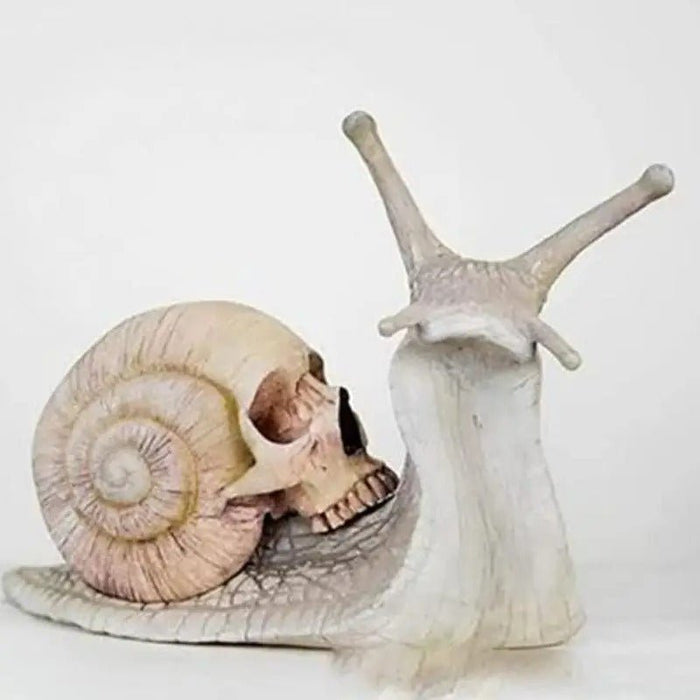 Halloween Snail Skull - Statue Resin Horror Skeleton Sculpture Gothic Outdoor Garden Decoration Figurine - Gear Elevation